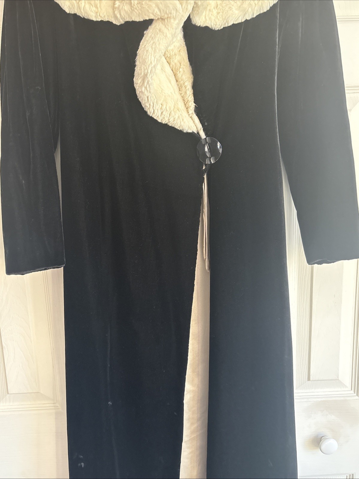 Russeks Antique Velvet Coat/ermine Collar. 1920-1930’s Opera Coat. FREE SHIP