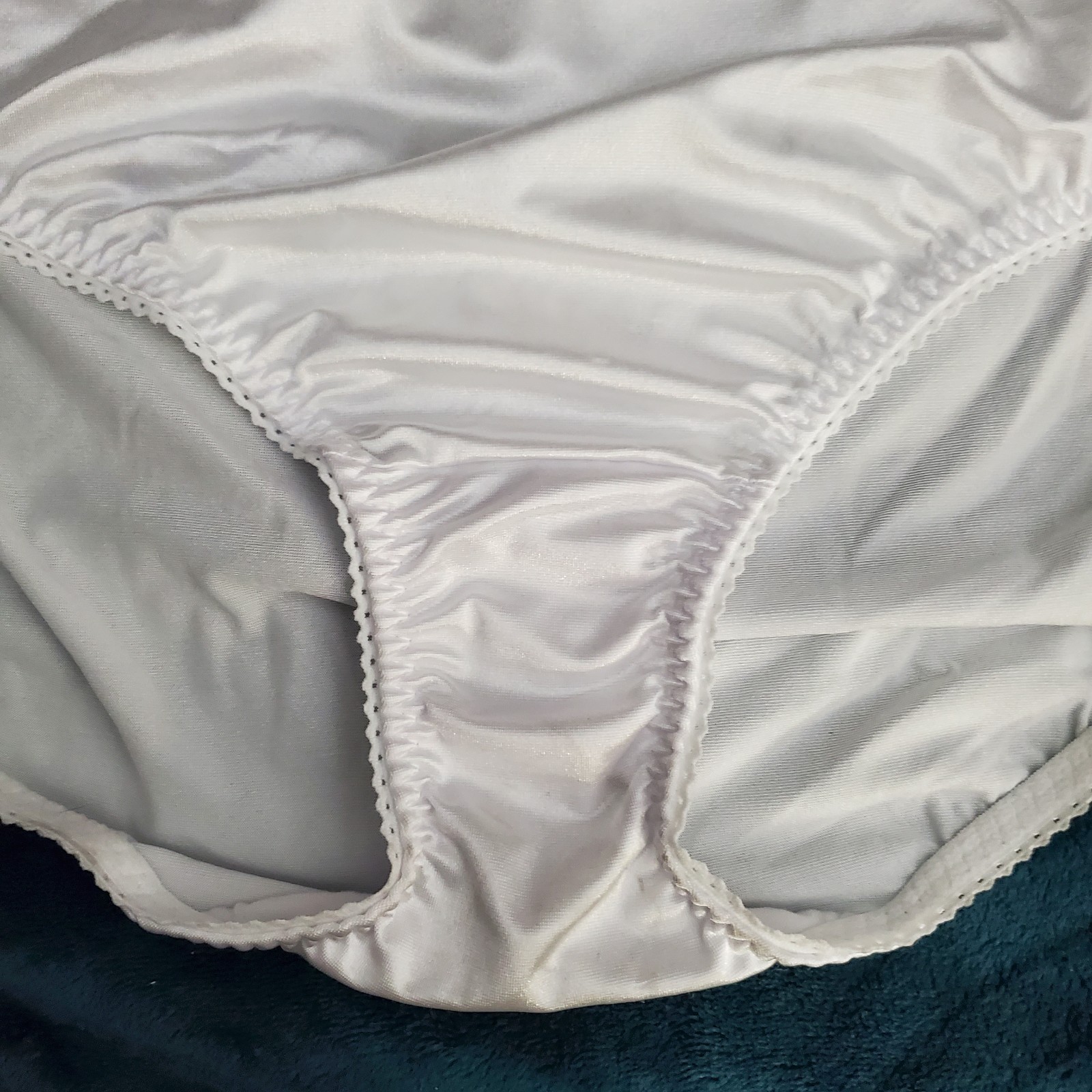 Vtg Sheer Panties Shiny Silky Nylon Gusset Plus Size 11 Sissy Sexy Granny Panty
