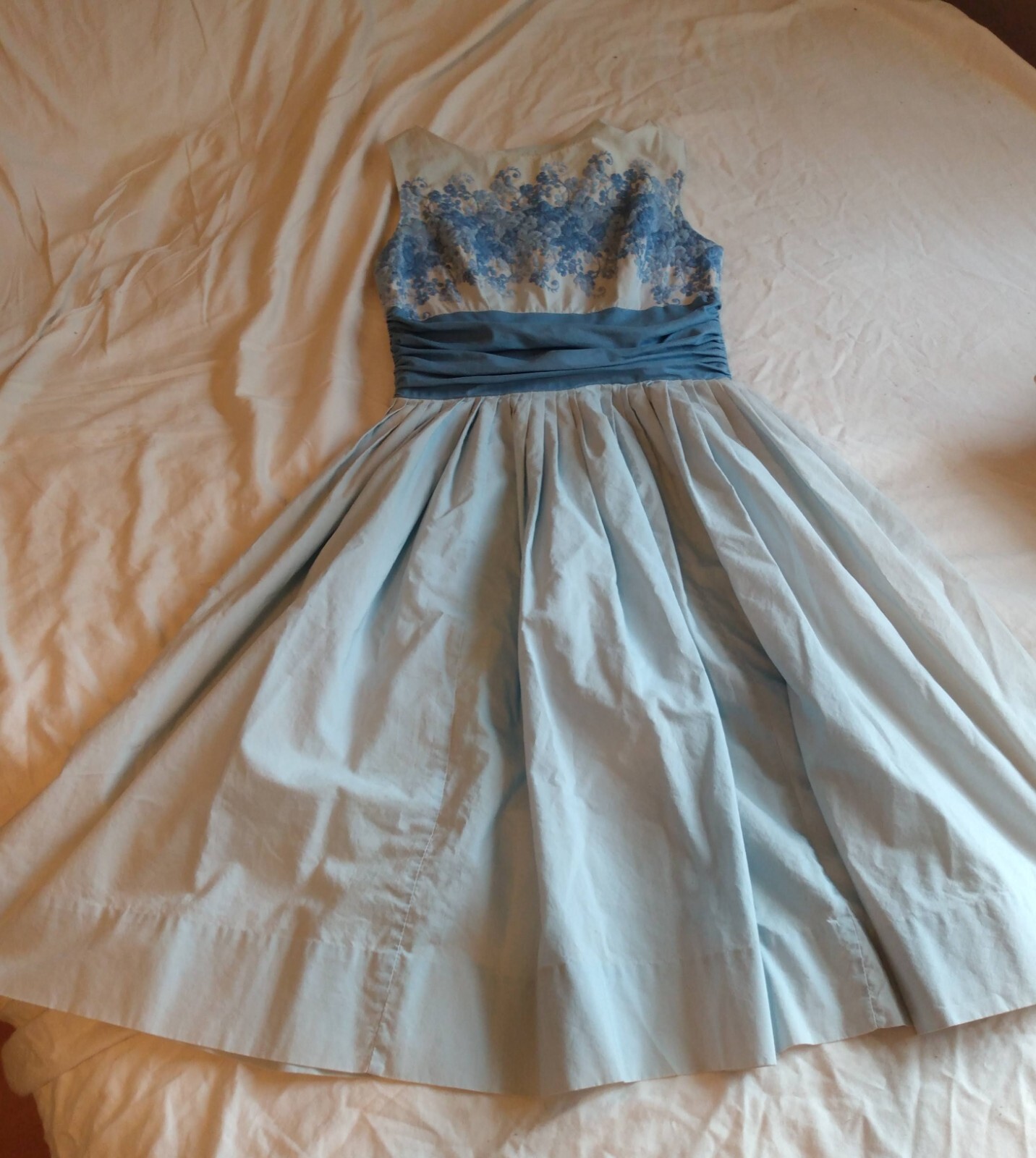 Vintage 50’s Wendy Woods Sleeveless Dress See Measurements Has Fading