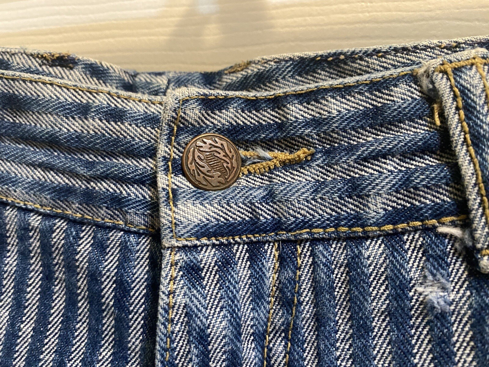 VTG 1980s High Waisted Striped GASOLINE JEANS | Paris, France | 100% Cotton | 28