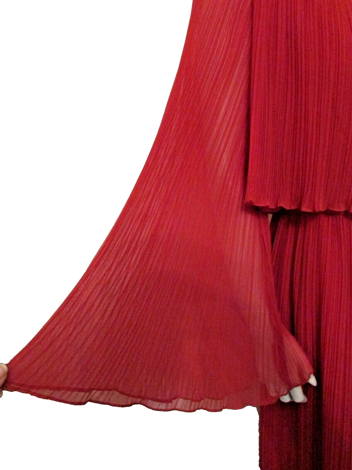 Marita by Anthony Muto Fortuny Accordion Pleat Evening Poly Chiffon Cape Gown 10