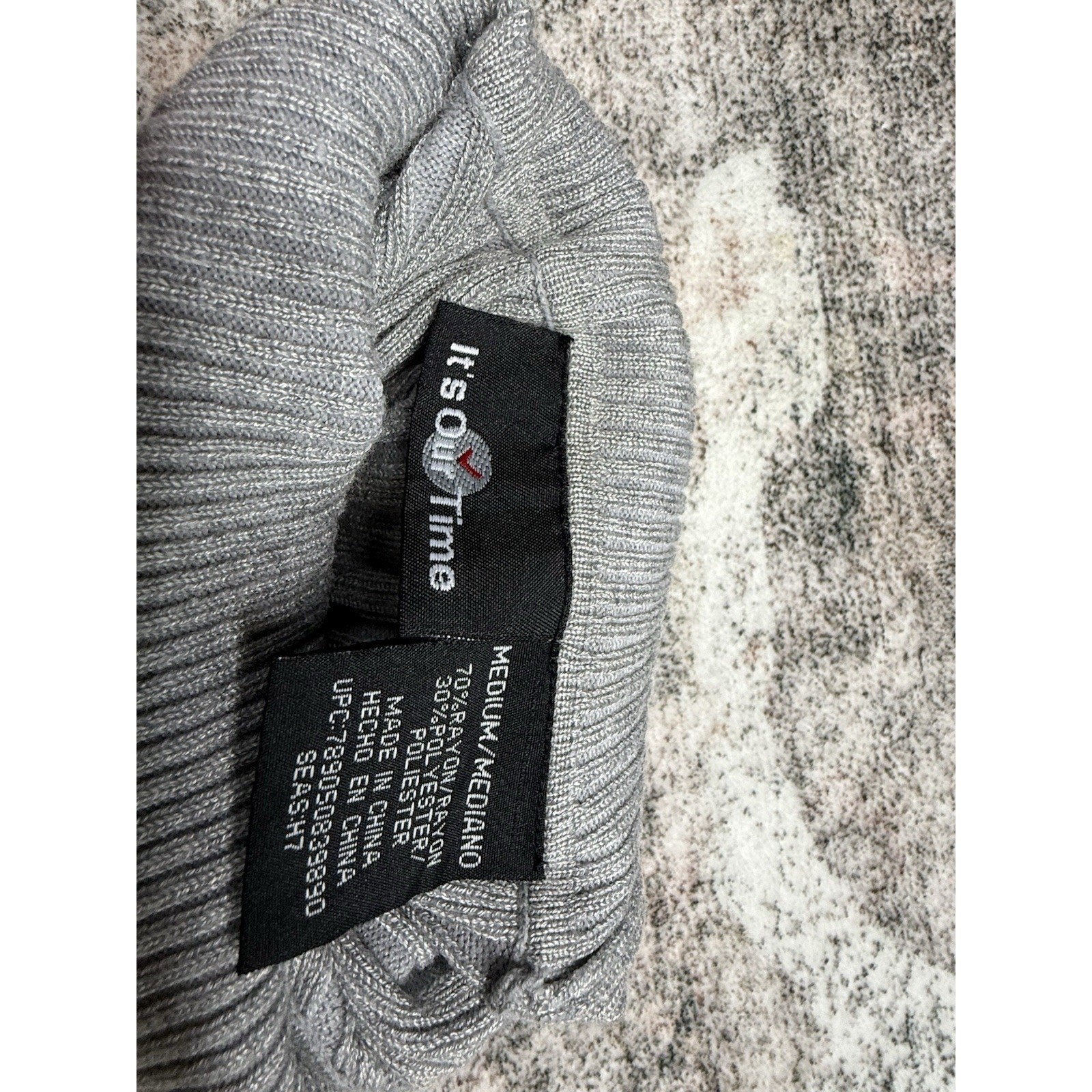 Y2K Vintage Turtleneck Sweater Sz M Grey Gold Rib Knit Pullover Gilmore Girls