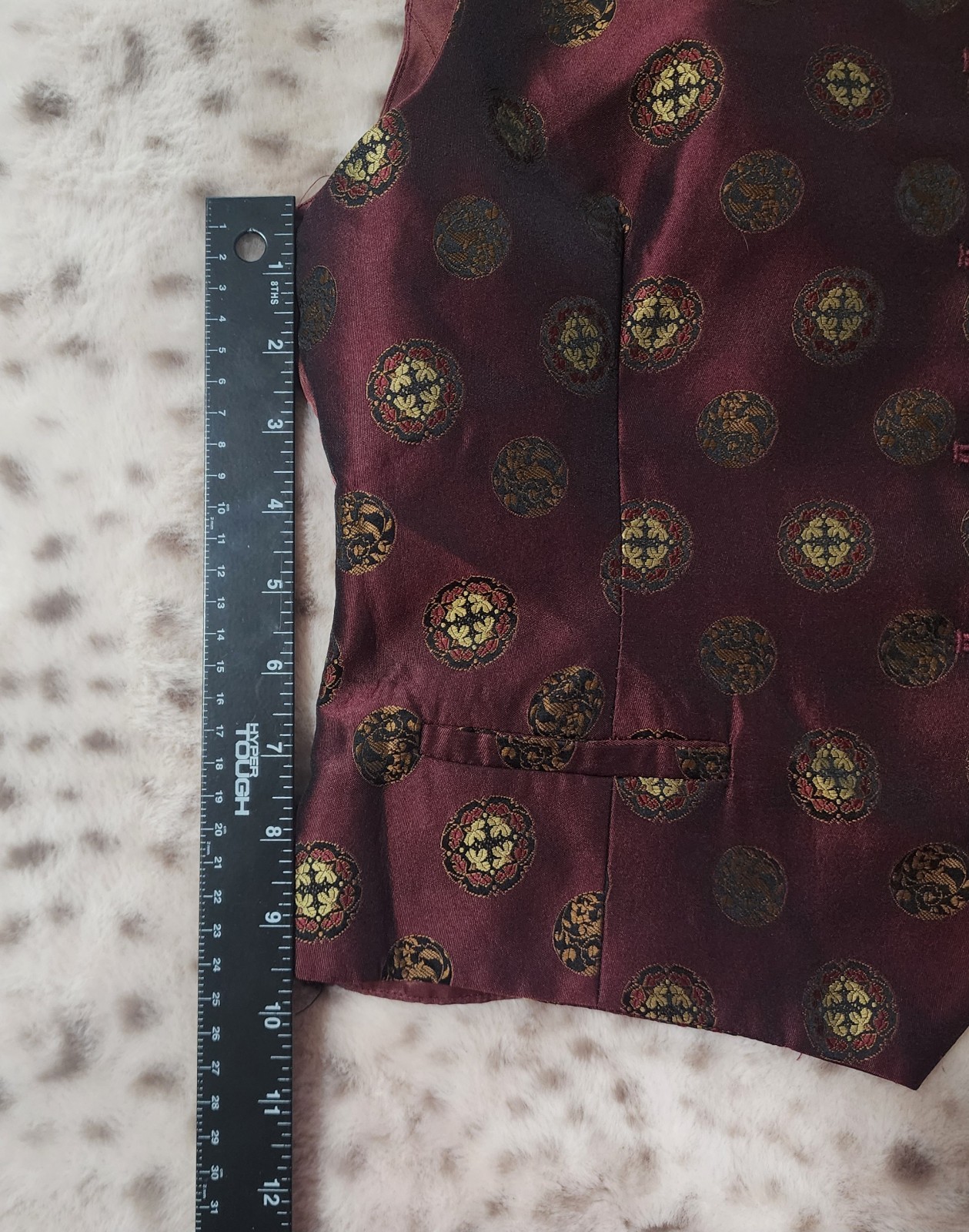 Vintage 90s Rena Rowan For Saville Brocade Vest Size 14