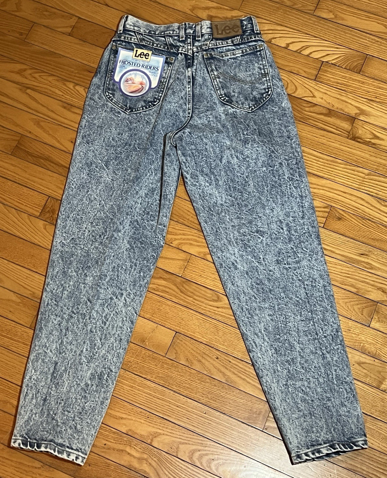 Vintage 80s Lee Frosted Riders Straight Leg Jeans Acid Wash Size 11 Dead Stock