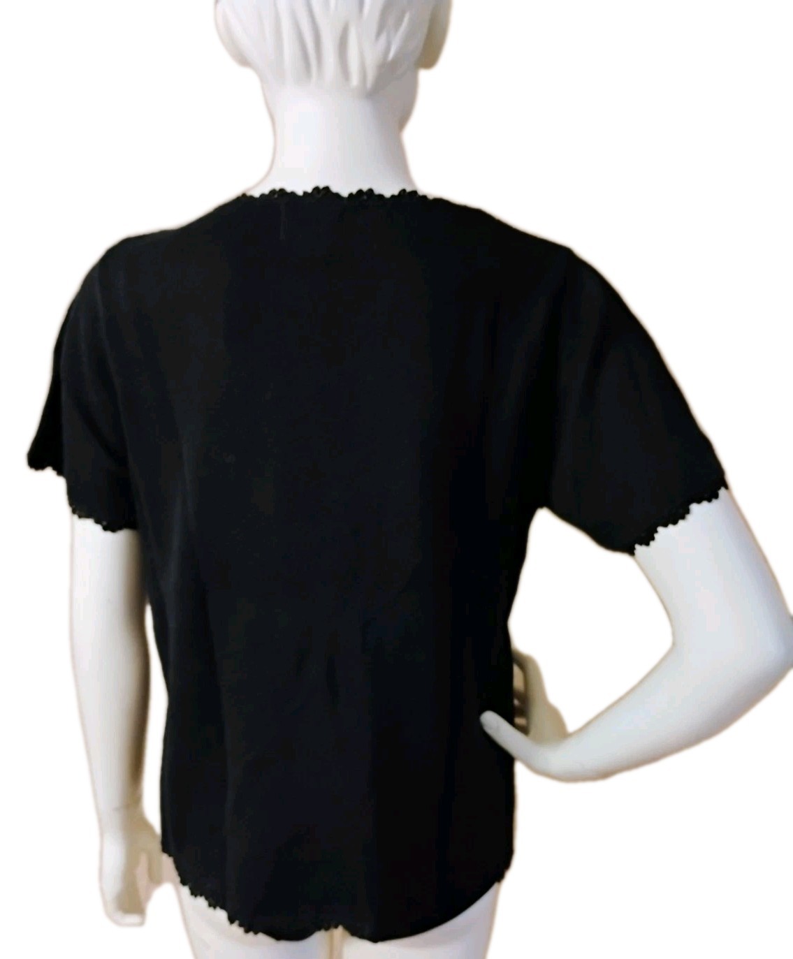 VTG 80’s Coastal Grandma’s „Jenny” Black with Embroidered Flamingo 🦩 & Frog M