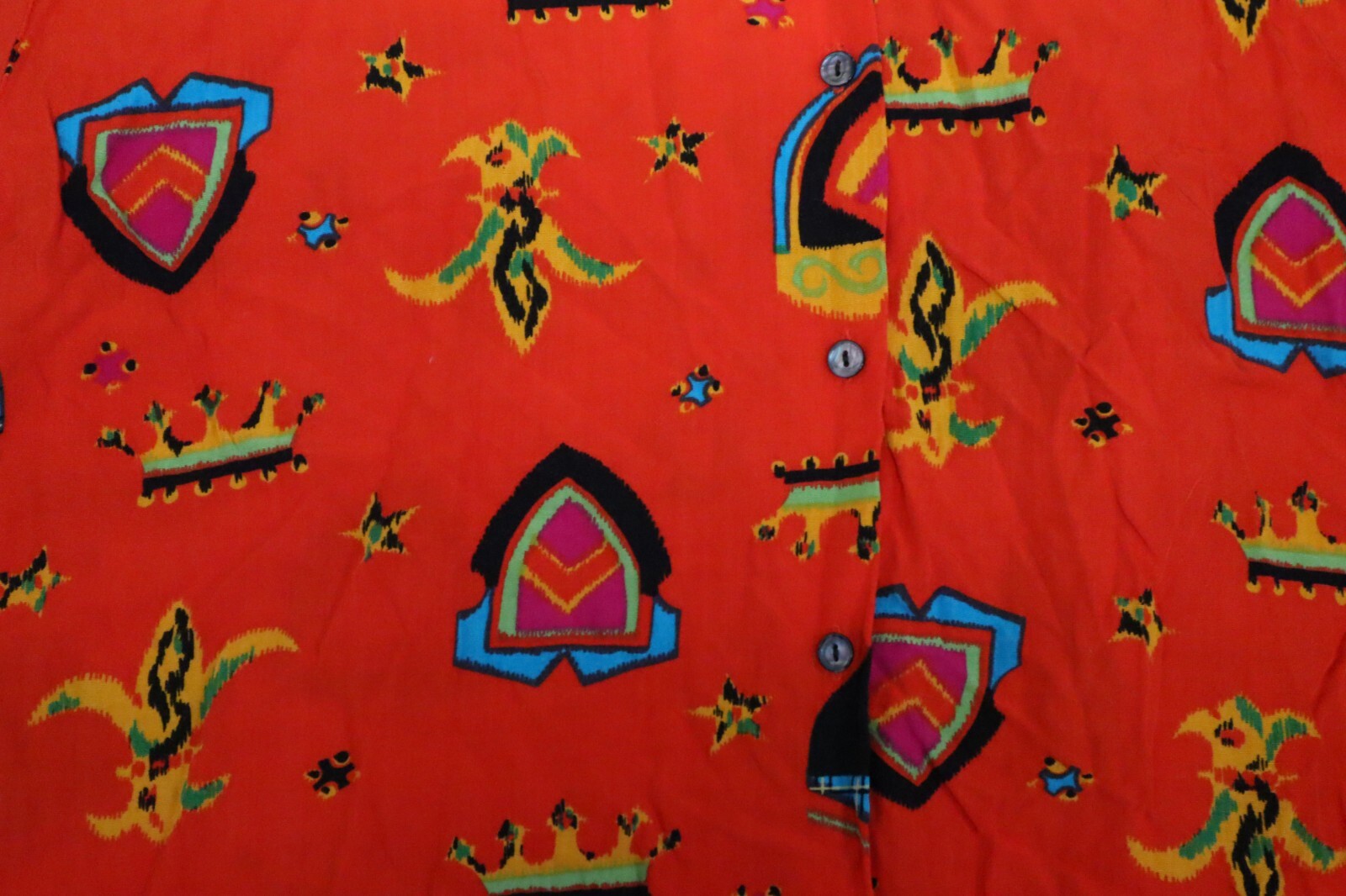 Vintage 1980s Levi’s Dockers Women Red Neon Kings Royal Crown shirt 2X