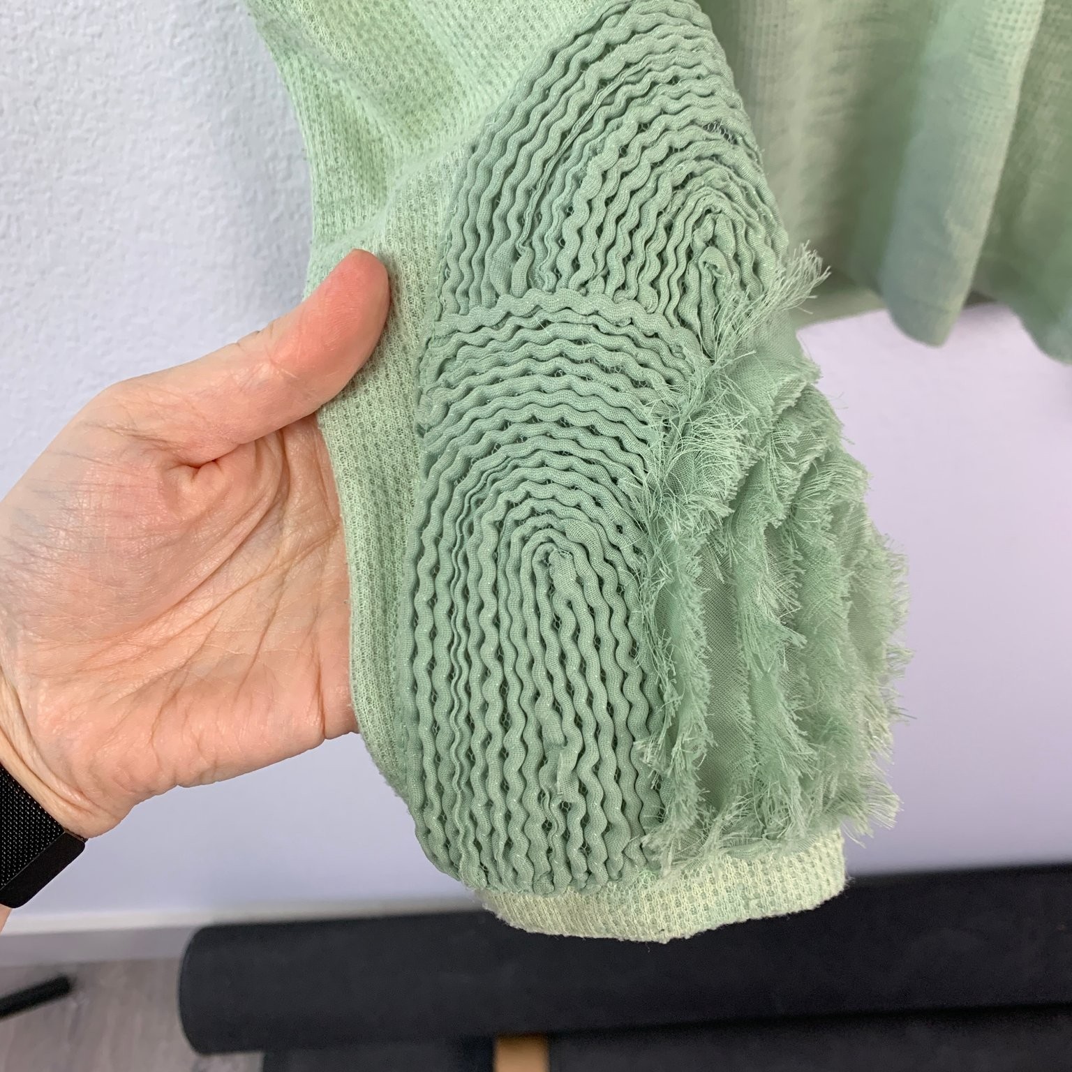 Y2K BKE Thermal Waffle Knit Long Sleeve Shirt Green L Bella Swan Twilight