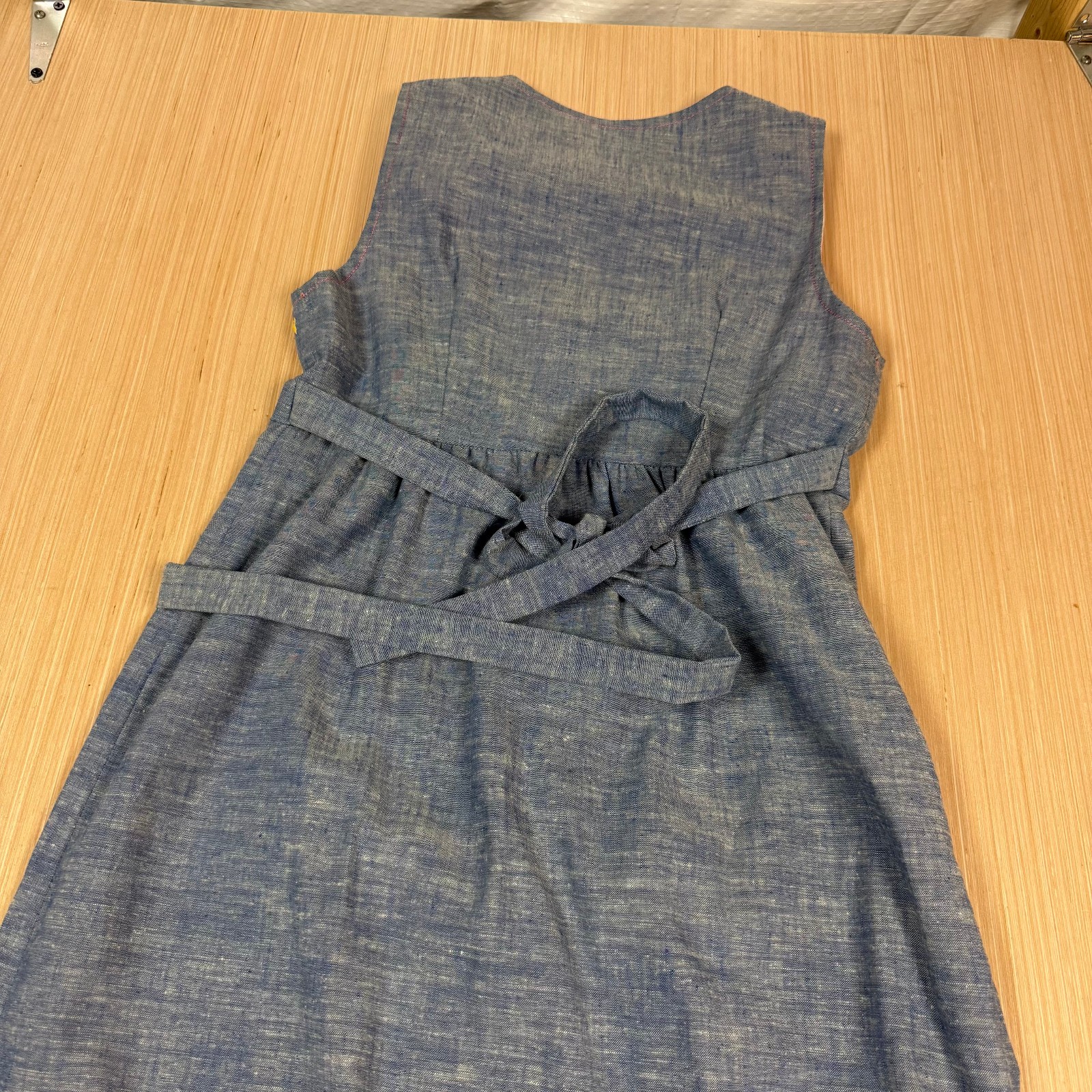 Vintage 70s Young Edwardian Dress size 11 Floral Farm Girl Cottage Core Chambray