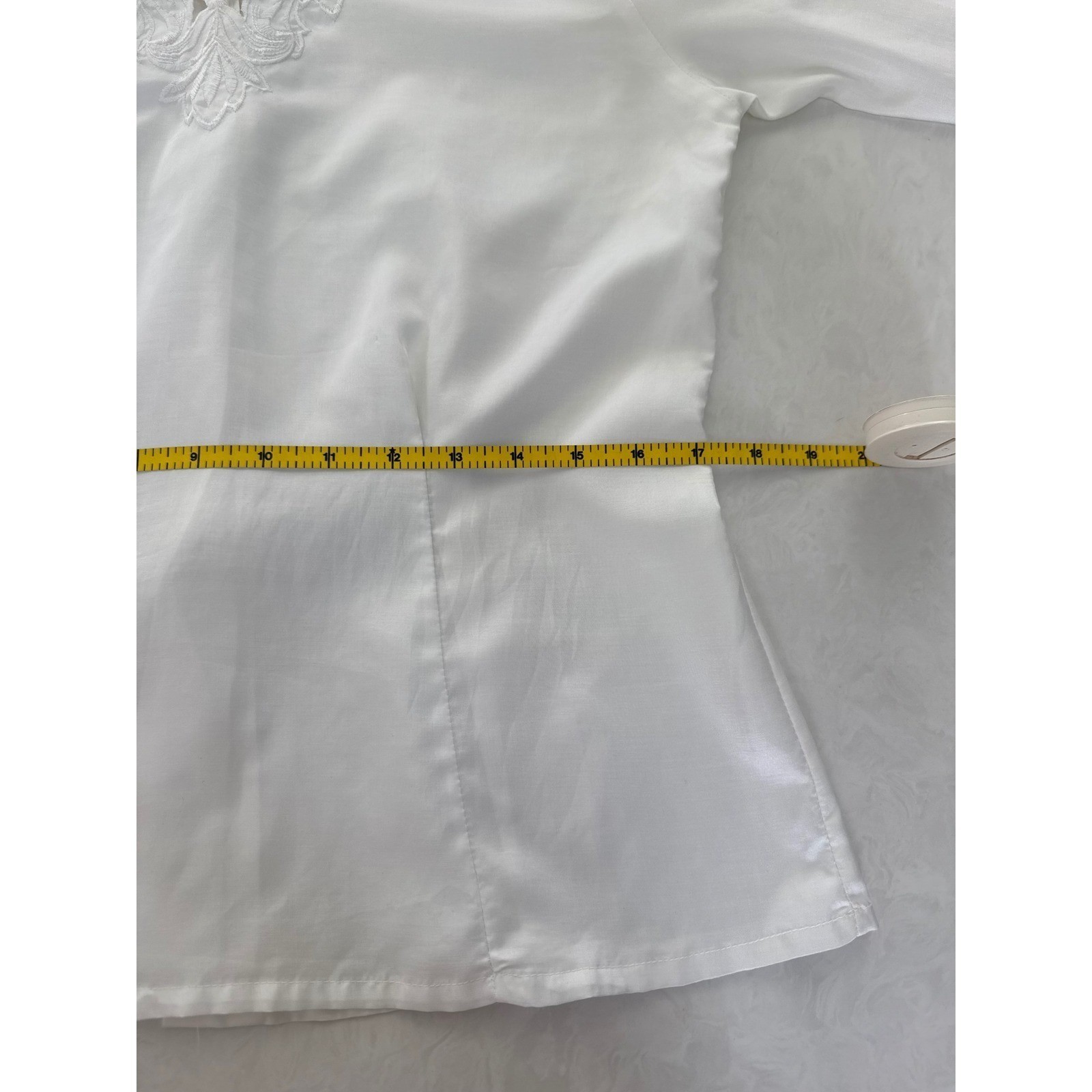 VTG Womens Victorian Revival Cottagecore Blouse White Size 8 Prairie Romantic