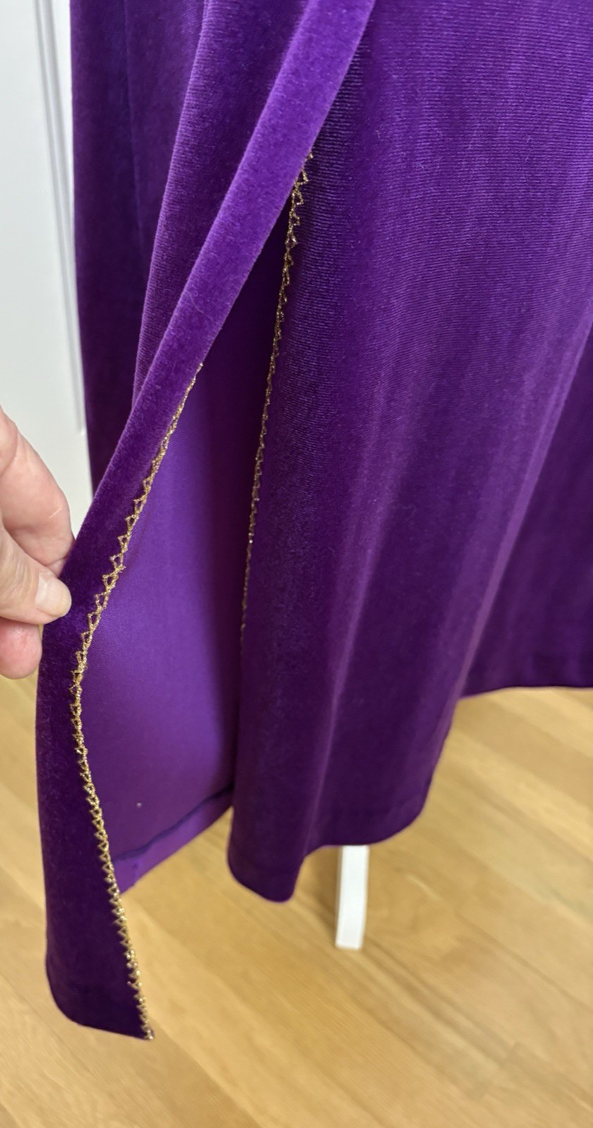 Jenelle California Vintage 1970’s Velour Caftan Hostess Gown Medium Purple Rare