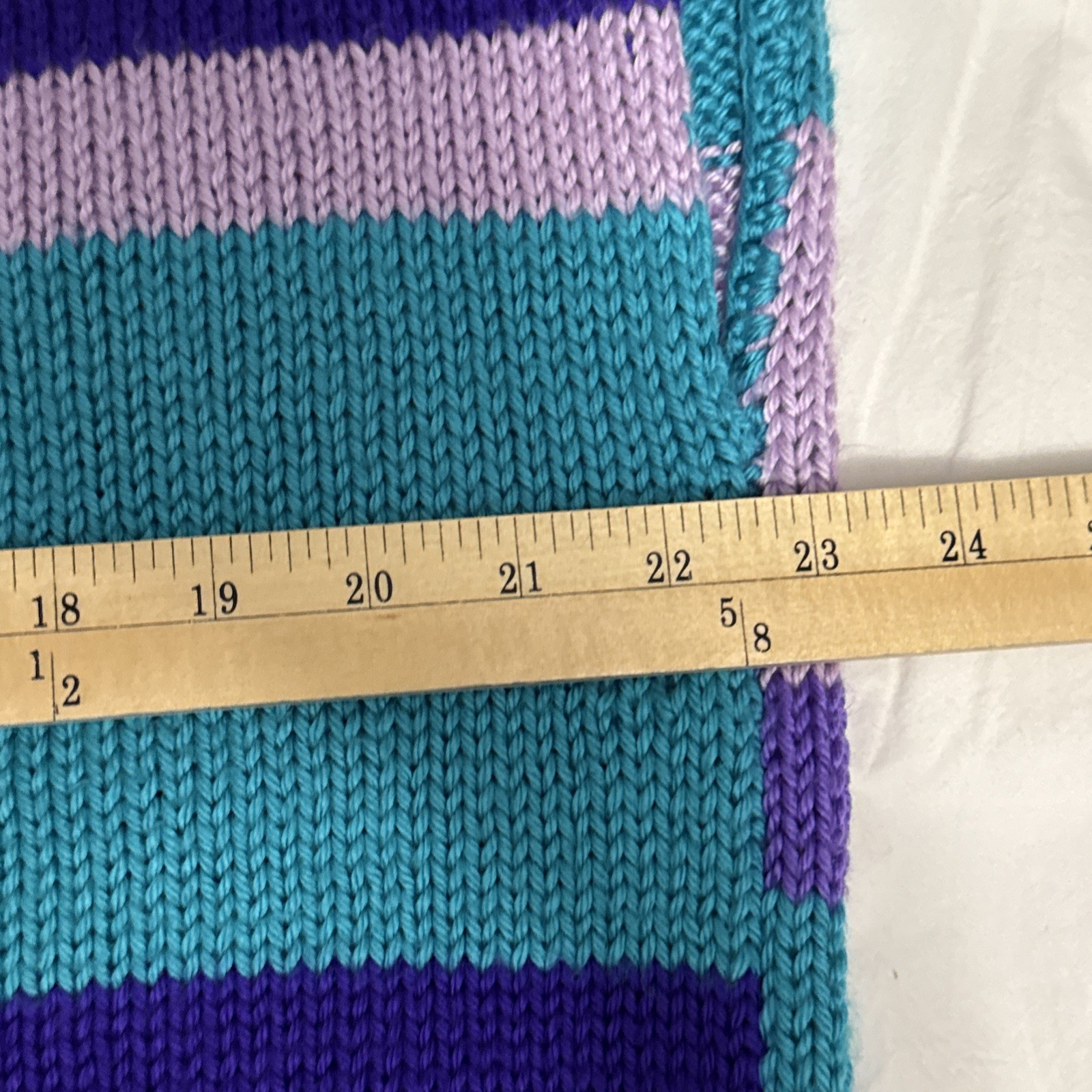 Vintage Handmade Knitted Purple Turquoise Colorblock Sleeveless Sweater Vest XL