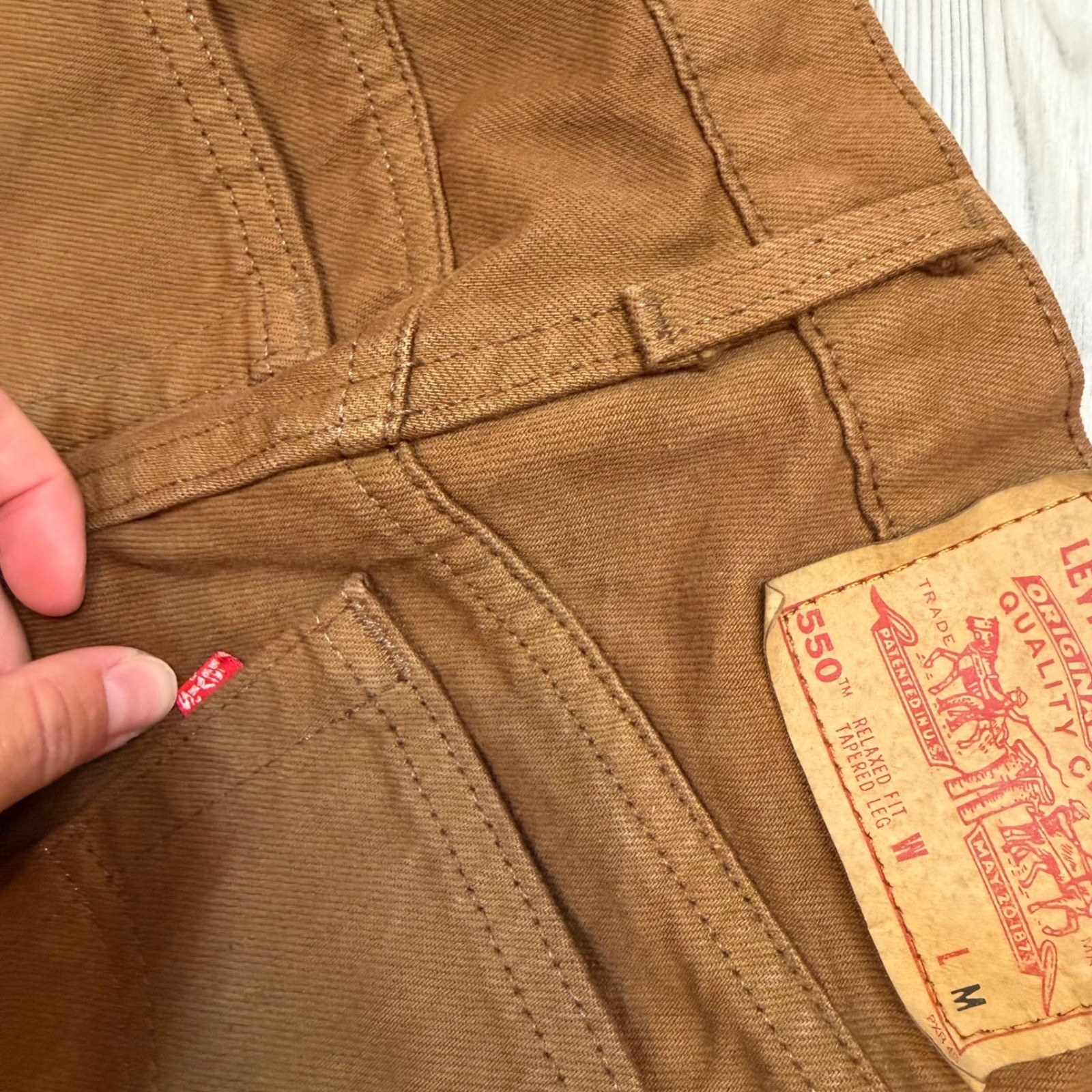 Vintage Levis 550 Relaxed Fit Tapered Leg Brown Denim Jeans Made in USA Women 13