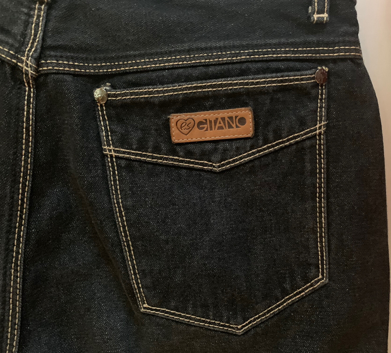 PS Gitano Vintage 80s High Waist Mom Jeans Black Size 12 (30×29*hemmed) Distress