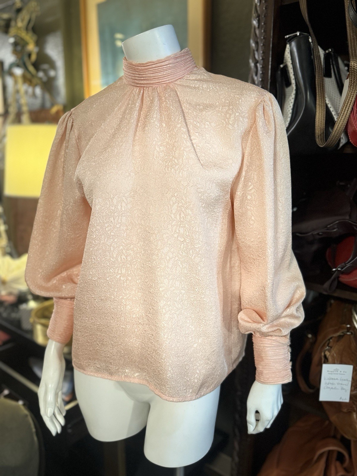 Balenciaga Paris Vintage Blouse Size 6 Circa 1980s Peachy Pink