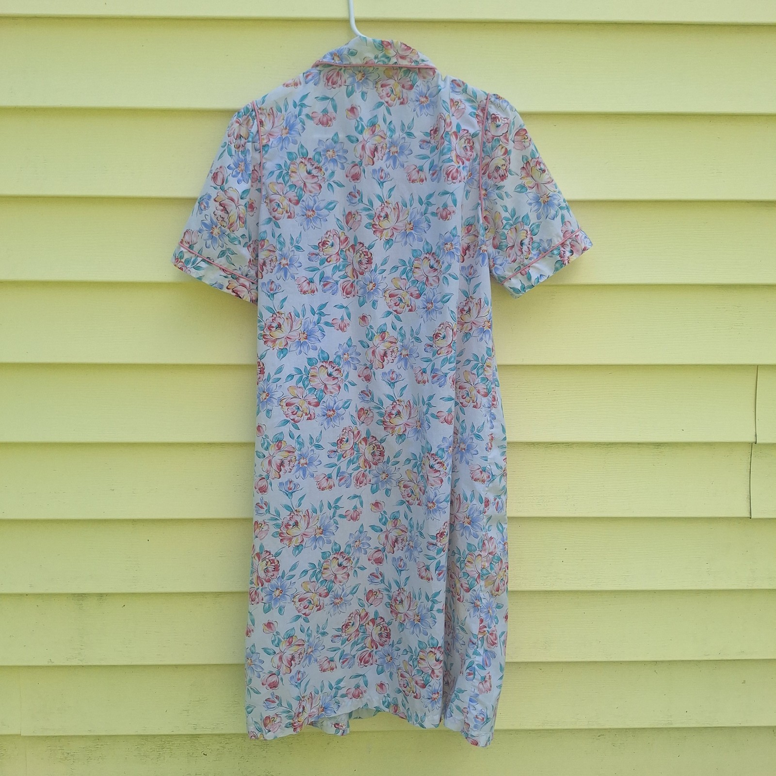 Pearl Snap Granny Core Housecoat House Dress Sz S Vtg Cottage Mumu Bloomcore
