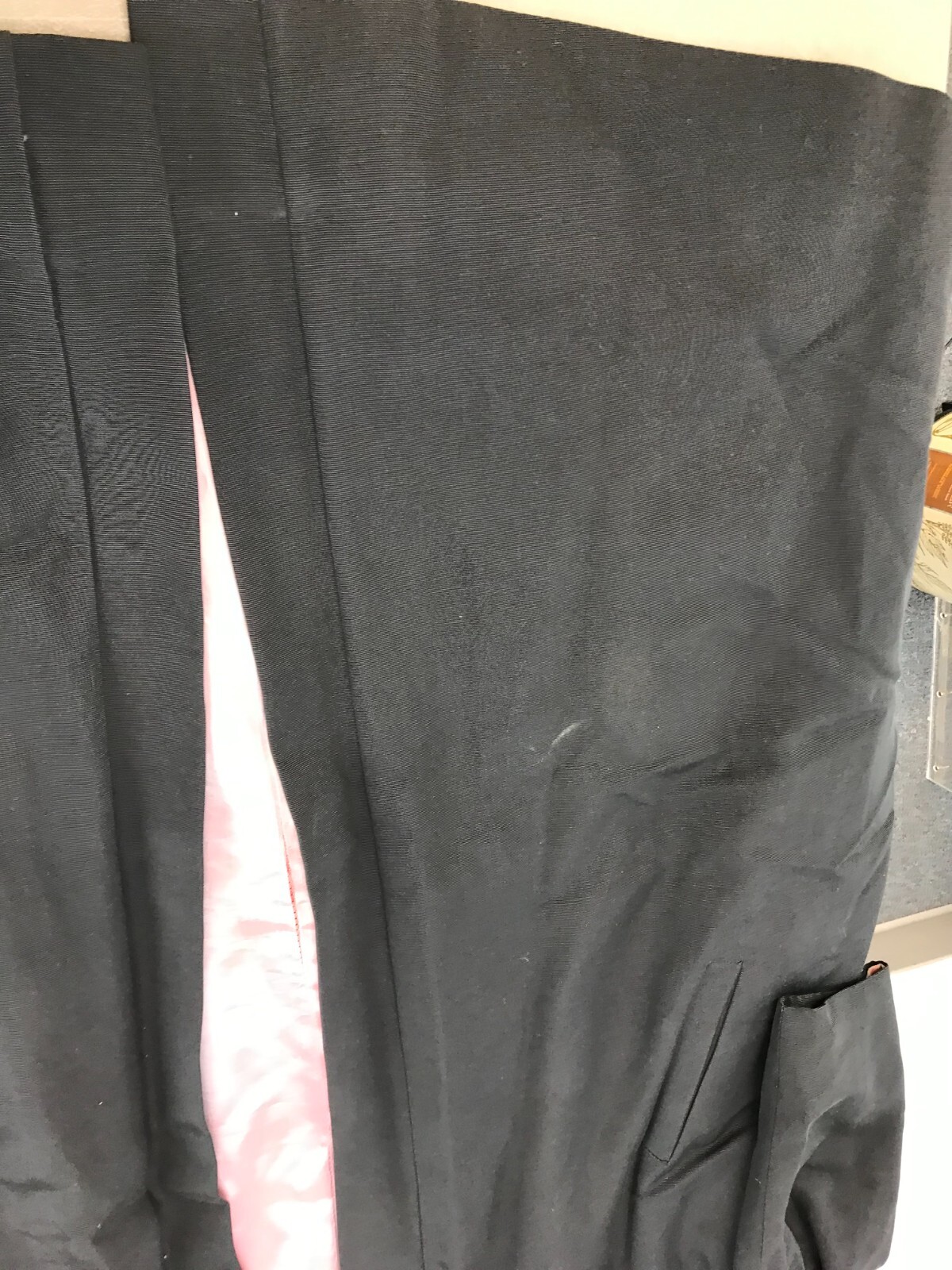 vintage Blue Black Coat Wrap (No Buttons) Size Small – Medium 24″ wide 39″ long