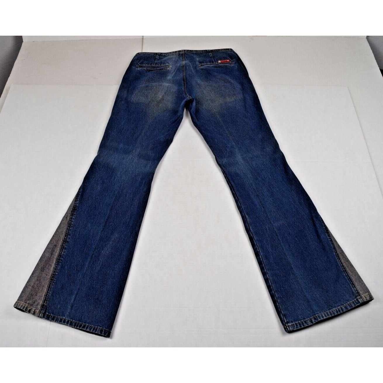 Vintage Guess Jeans 32 x 32 90s Blue 2 Tone High Waist Flared Leg No Belt Loops