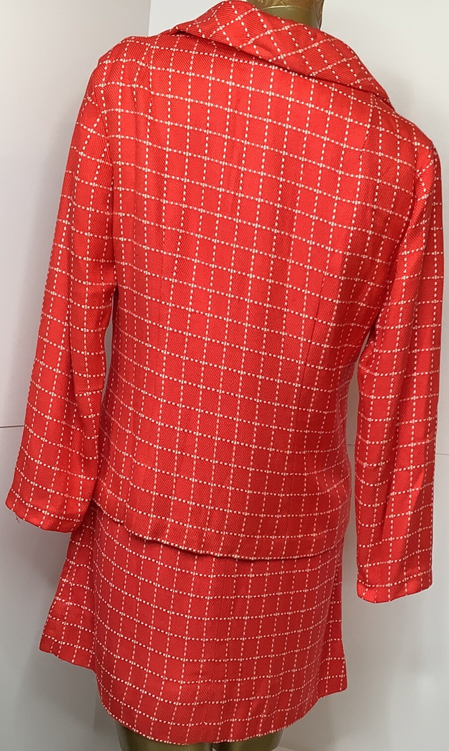 Vintage 50’ 60’ Dress And Lined Jacket Set Suit Checkered