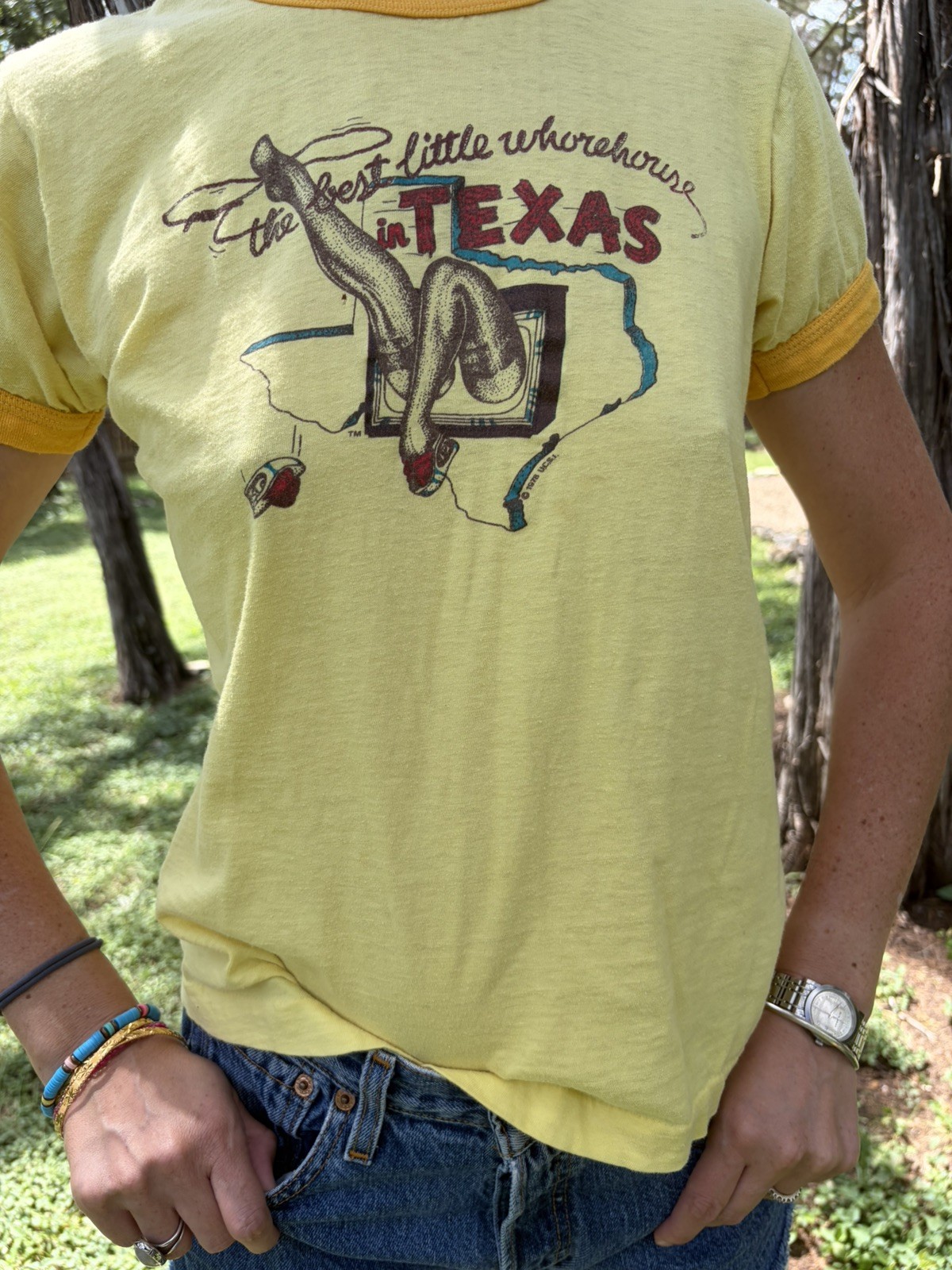 Vintage T Shirt 70s Dolly Patron Best Little Whorehouse In Texas – Small 🔥