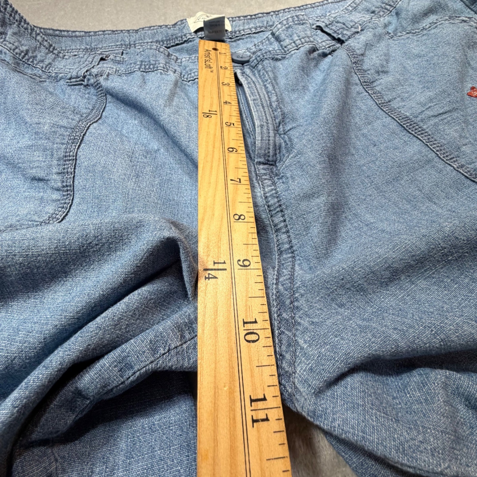 Vintage St. Johns Bay Floral Embroidered Floral Denim Shorts 18 Blue 100% Cotton
