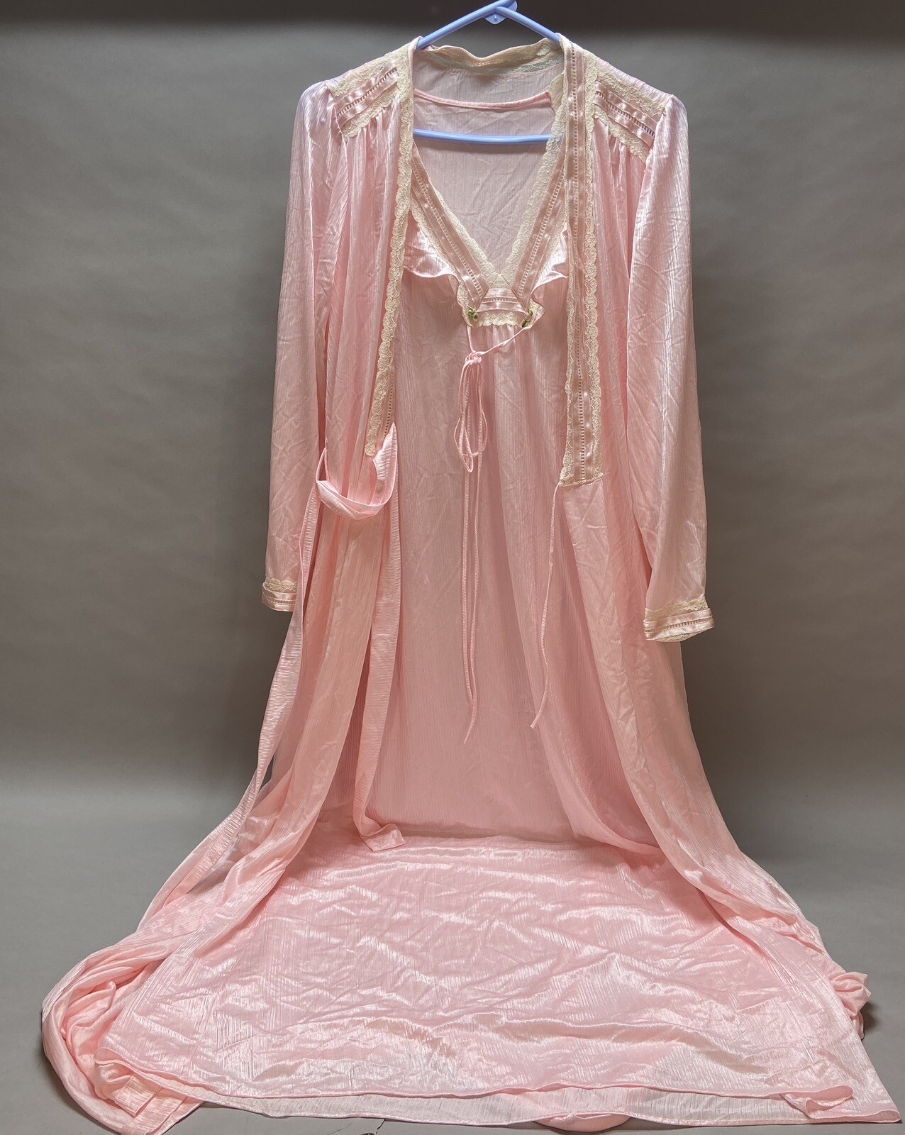 Tom Bezduda For Barad & Co Long Pink Nightgown (Small) Lingerie With Robe (Med)