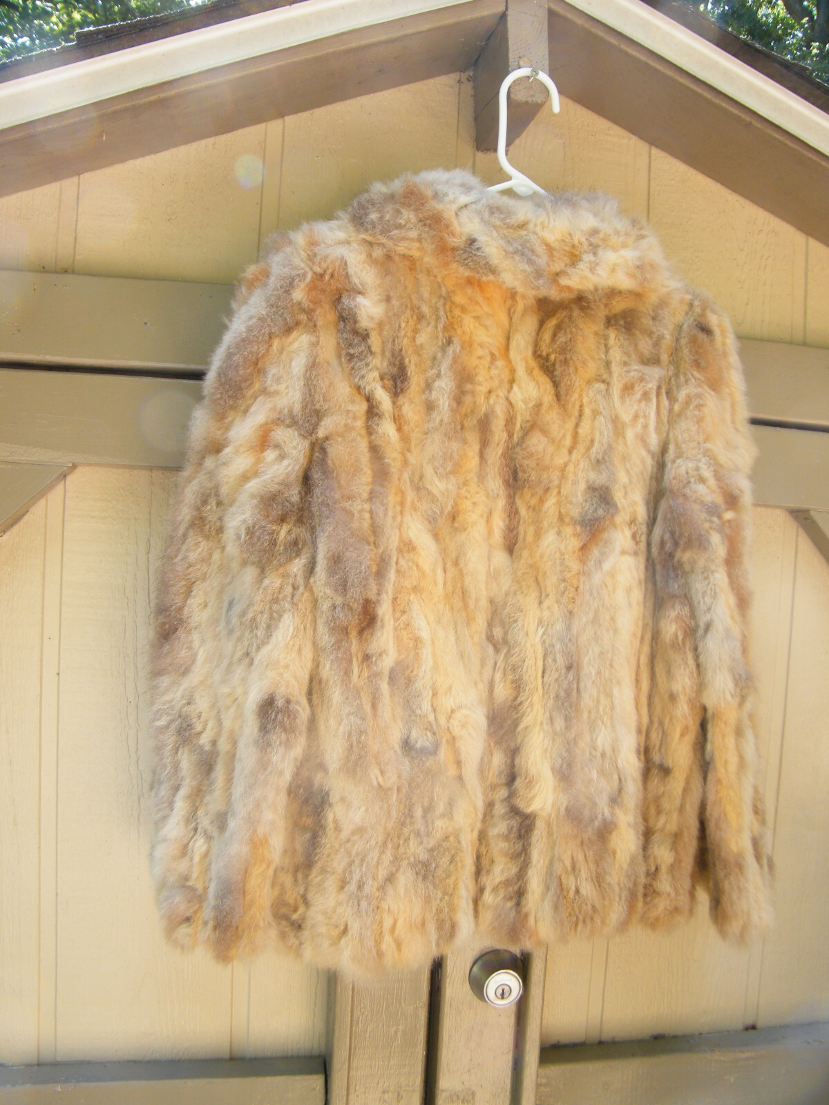 Vintage La Rose Shop Greensburg PA Fur Collared Fluffy Jacket Coat Small