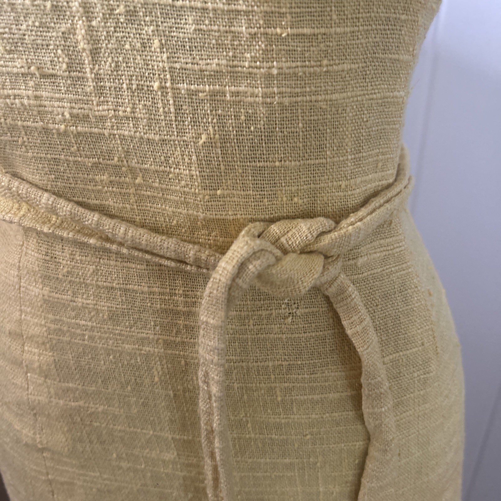 Vintage J. Harlan Originals ModYellow Linen Dress With Cut Out Neckline