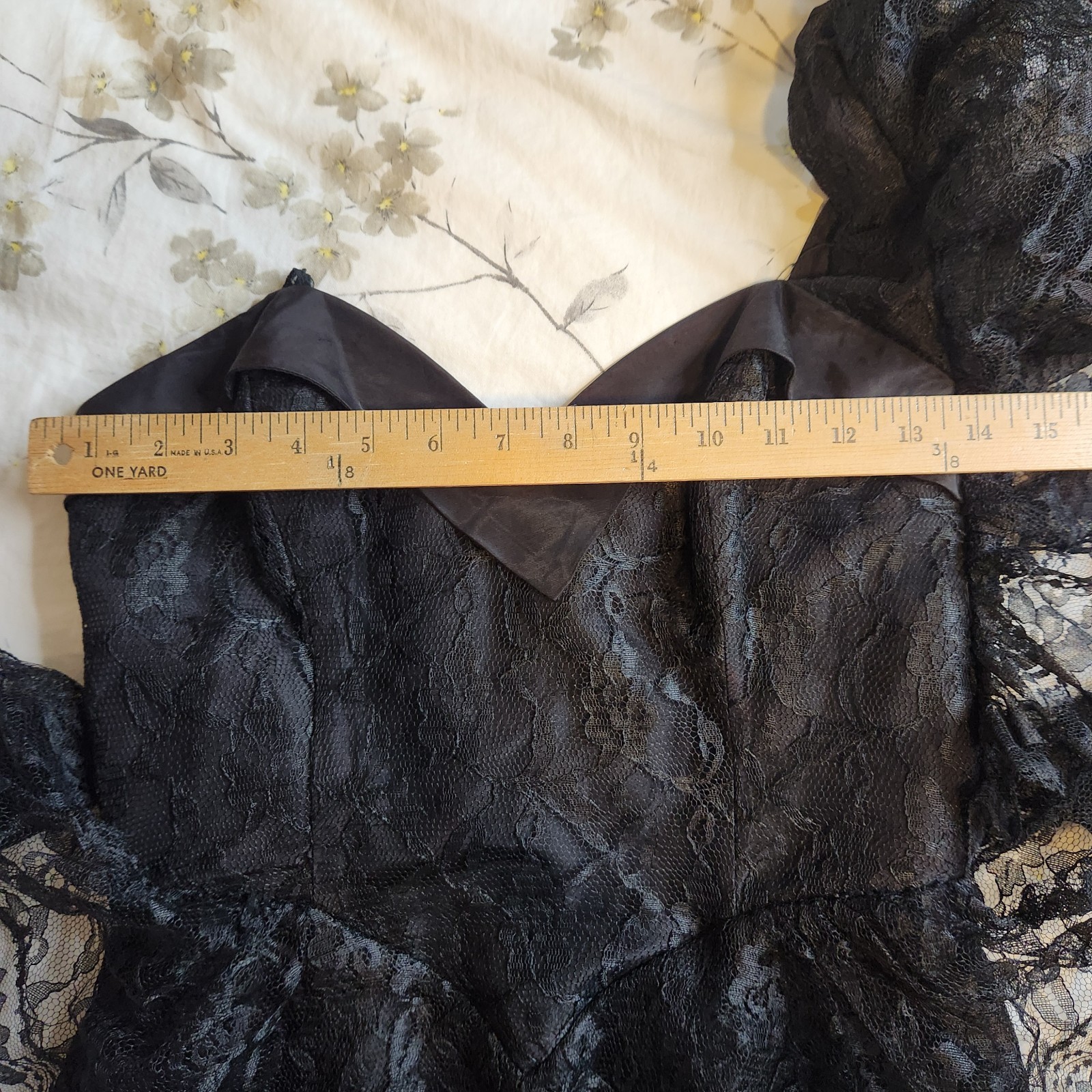 Vtg Black Lace One Shoulder Cocktail Dress 80s Peplum Climax For David Howard