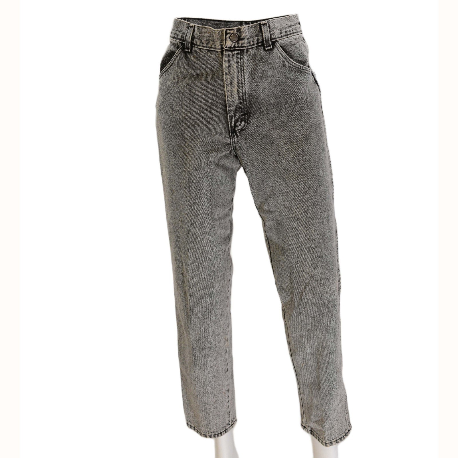 80s Vintage Rustler Black Acid Wash High Waist Jeans Womens 0 Straight Leg MomXS