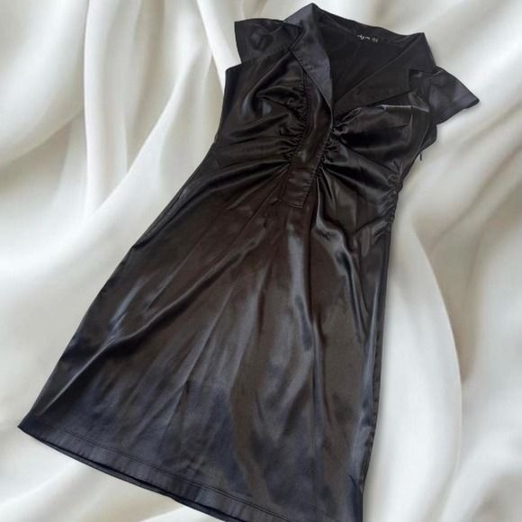 Y2K vintage Ruby Rox black silky office siren dress grunge emo goth