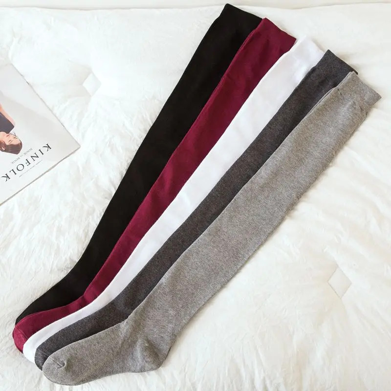 2023 Cotton 7 Solid Colors Sexy Thigh Root Socks for Men and Women Non slip Plus