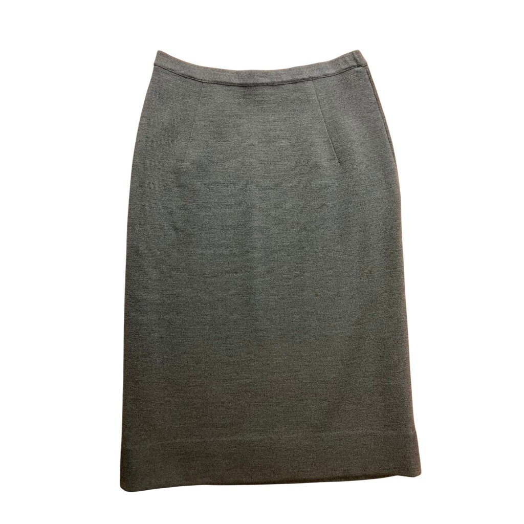 Kimberly Knit Skirt Women 10 Blue Gray 100% Wool Made in Italy Vintage