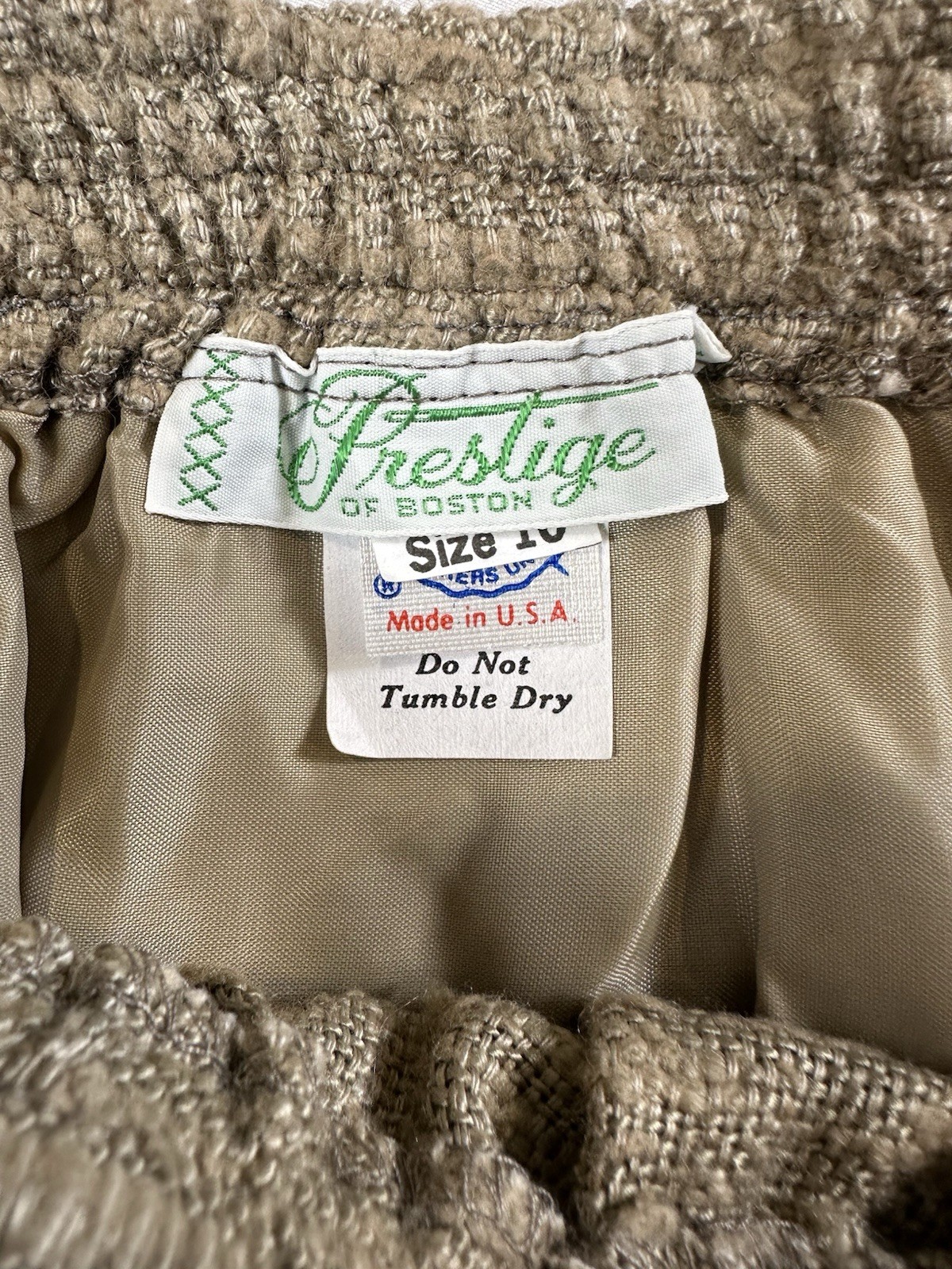 60s 70s Prestige of Boston Natural Fiber Skirt Beige Tweed Career Blazer Suit