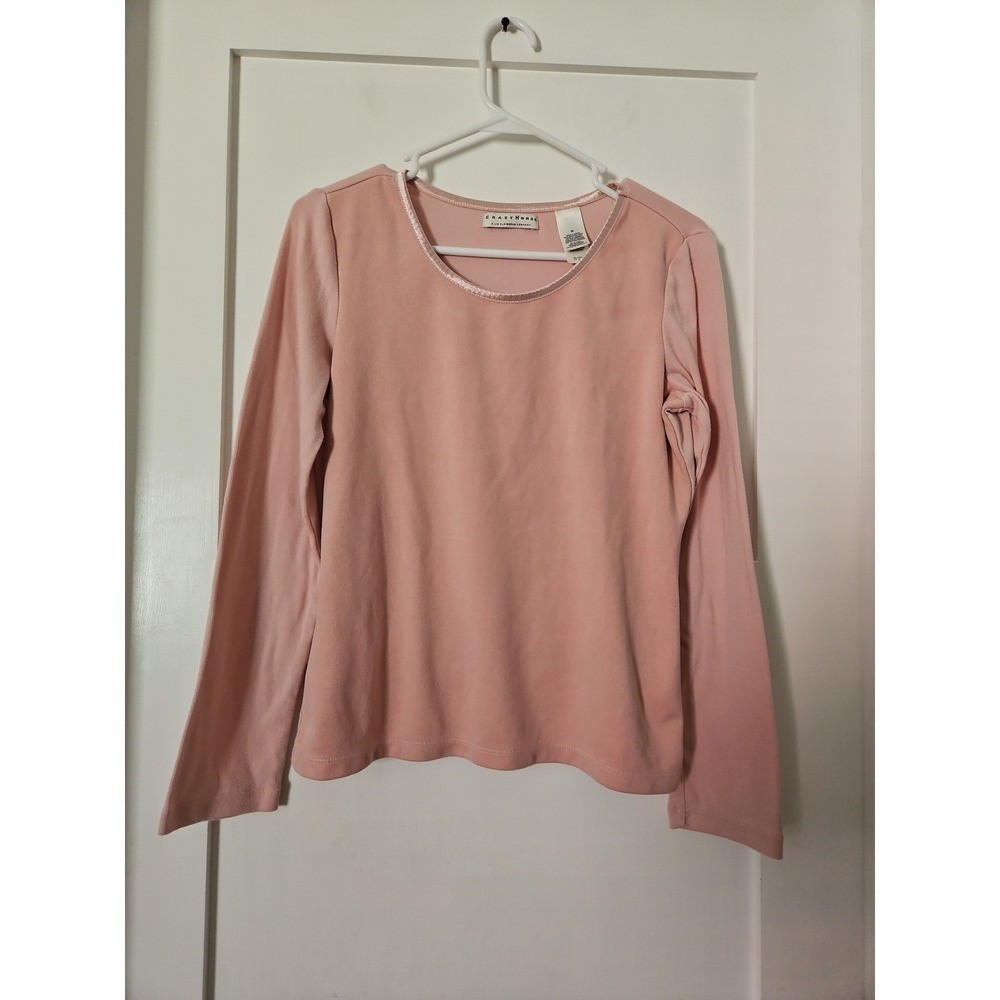 Vintage Crazy Horse Liz Claiborne Pink Long Sleeve Top – Size M
