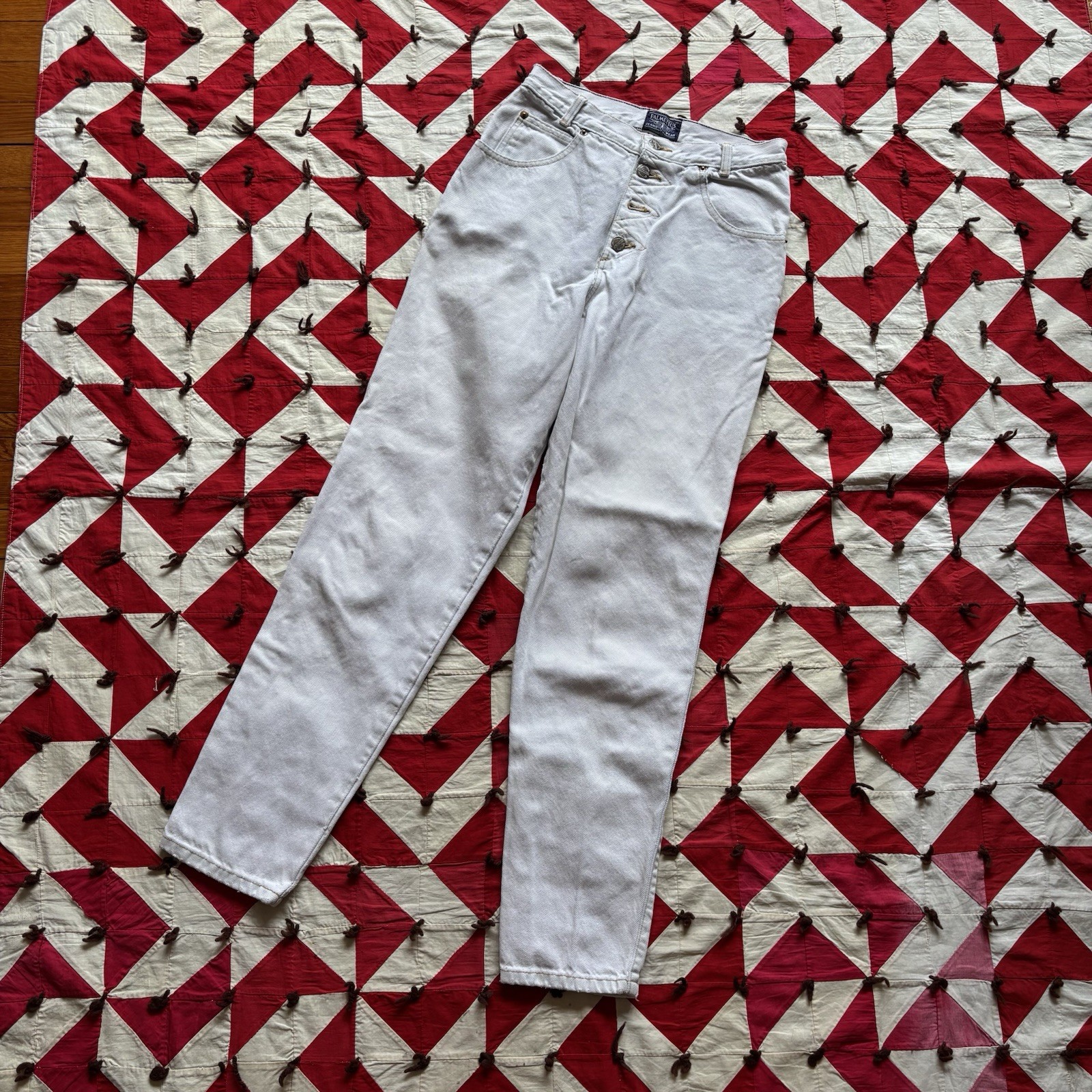 Vintage 1980s Taper Leg Bleached White Denim As Is Women’s