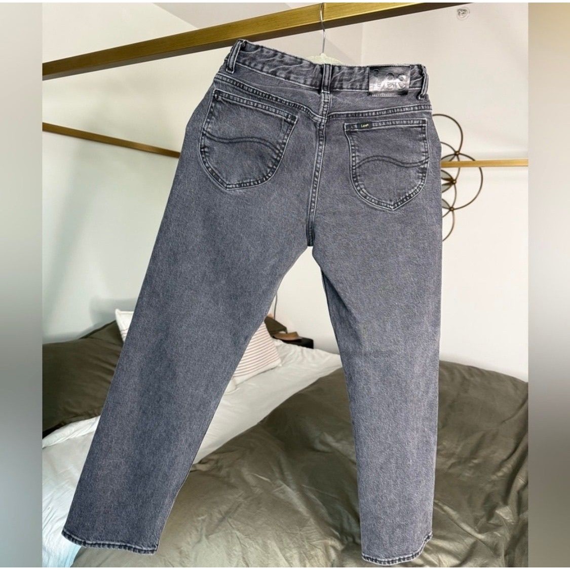 Vintage Lee Black Gray Washed Jeans 28×30 Straight leg Mid Rise Y2K Retro Cool