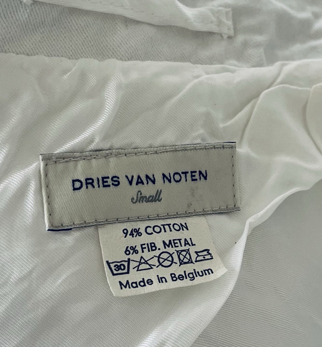 Dries Van Noten Vintage White Cotton Maxi Greatcoat Double Breasted