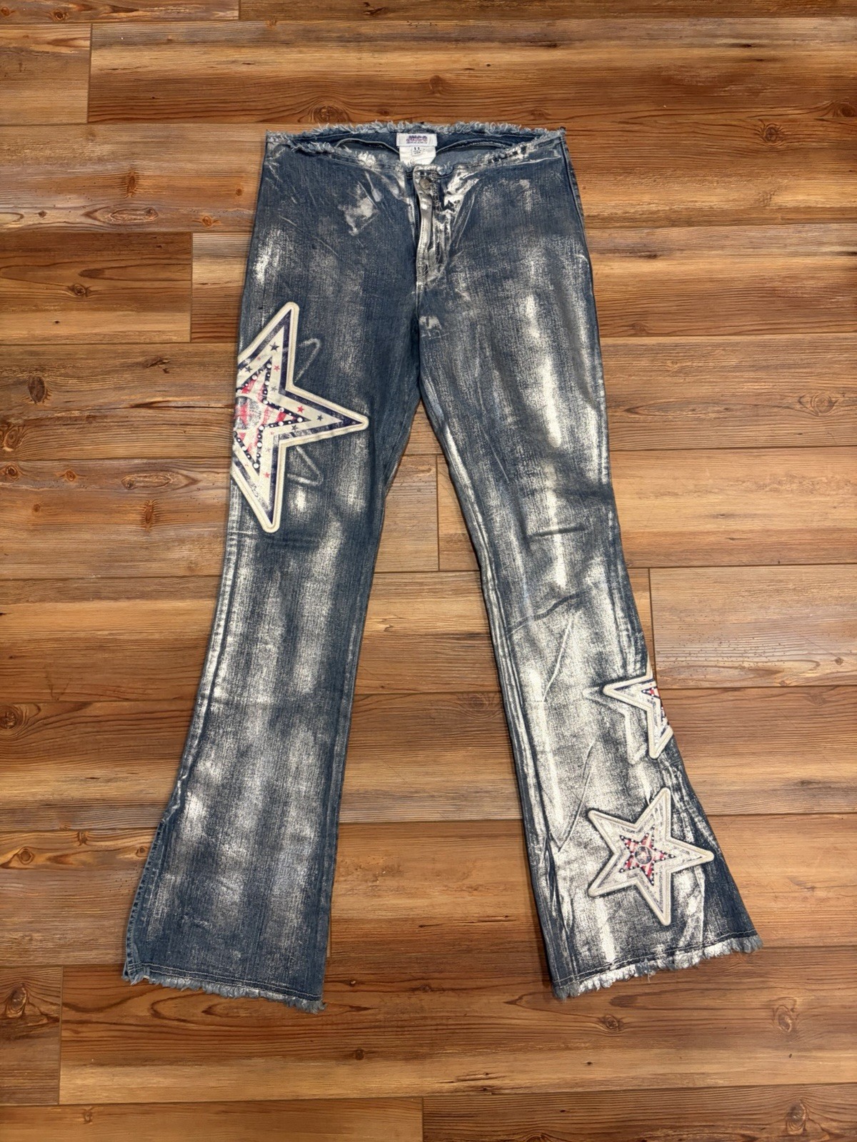 Vintage 90s JNCO Star Flare Boot Cut Jeans Women’s Size 11 USA Grunge Disco Emo