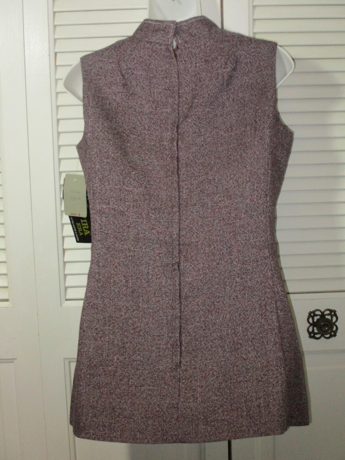 Vtg. NOS Jerell Of Texas The Trevira Era Heathered Plum Mini Dress 9