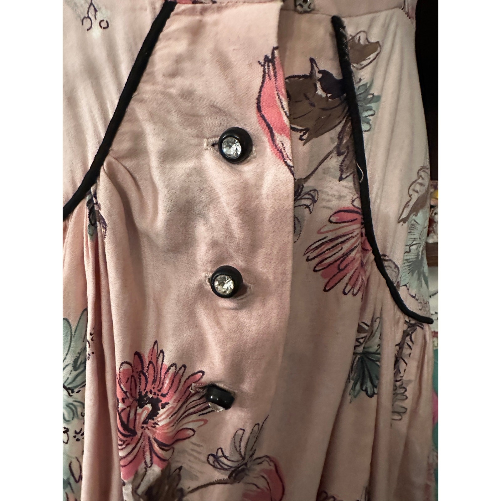 VINTAGE 40’s 50’s CUSTOM NEW LOOK SHIRTWAIST COTTON FLORAL DRESS