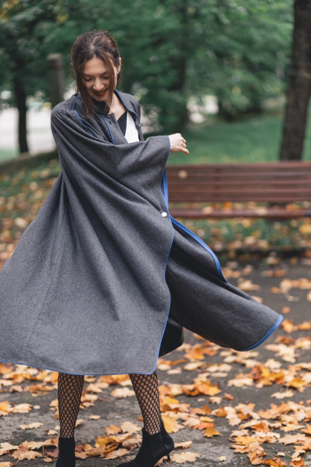 Vintage West Germany Wool Cape Coat | Avant-Garde Oversized Cloak | Minimalism