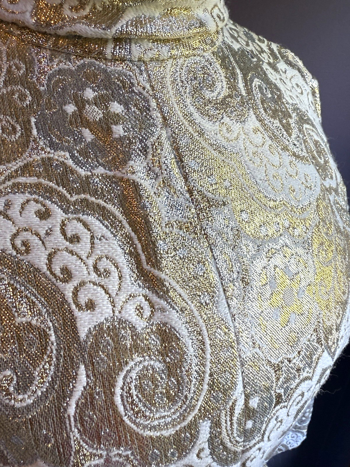 Vintage handmade Silver and Gold Brocade Dress, medium, Stunning !!