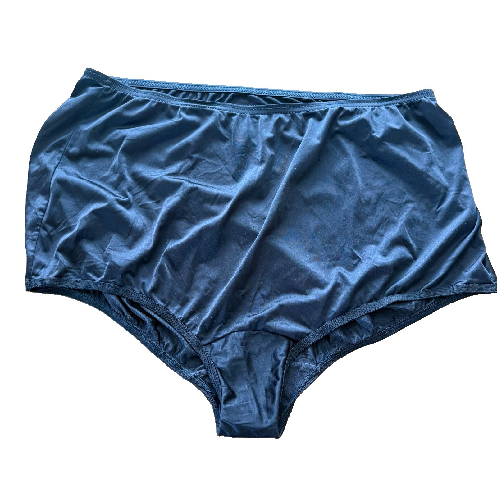 Vtg Vanity Fair Panties Briefs Size 10 3XL Black Nylon Granny Satin Sissy Satin