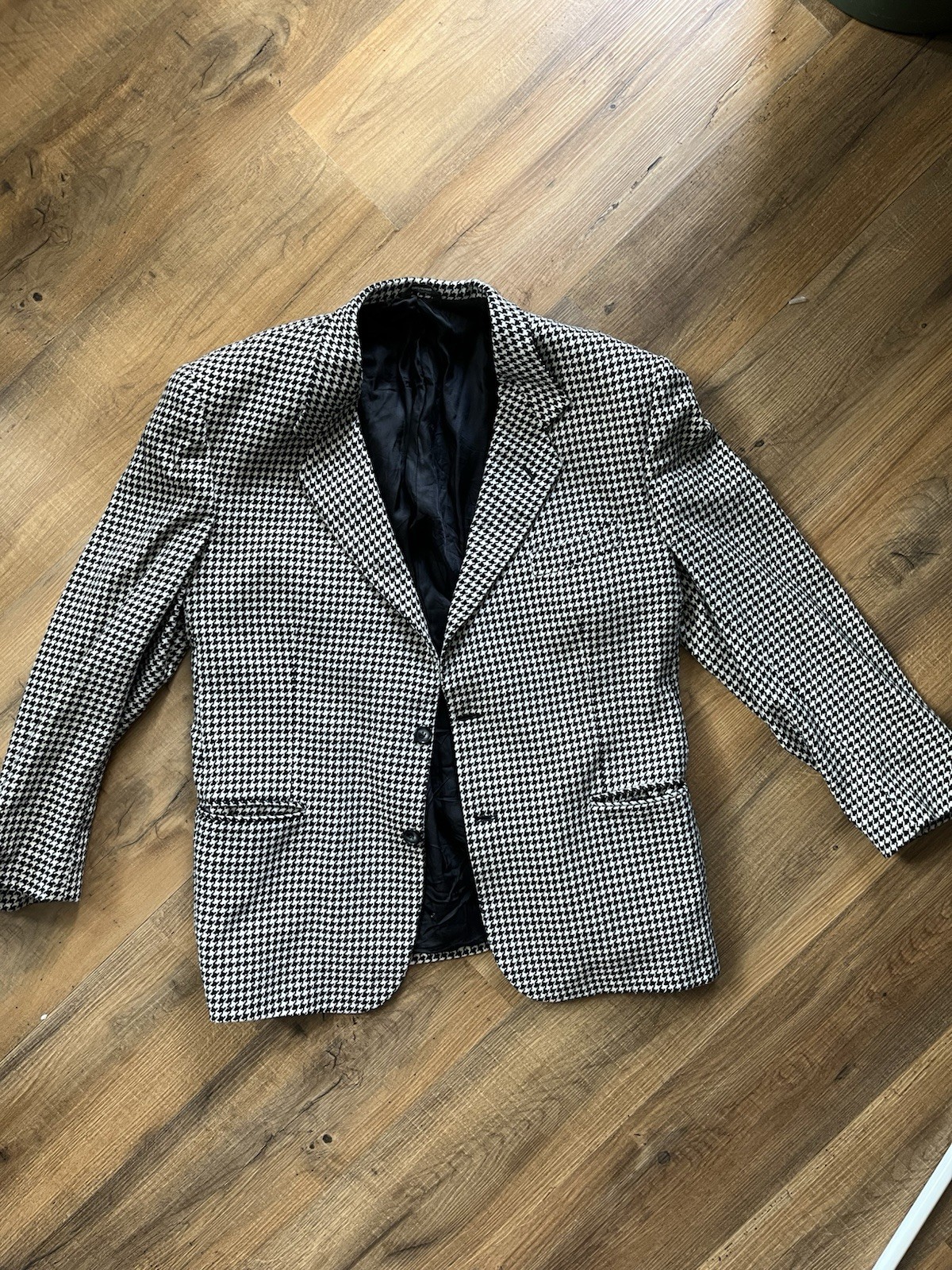 Vintage Blazer 70s| Made in Italy| Houndstooth| 100% Wool| Oversized