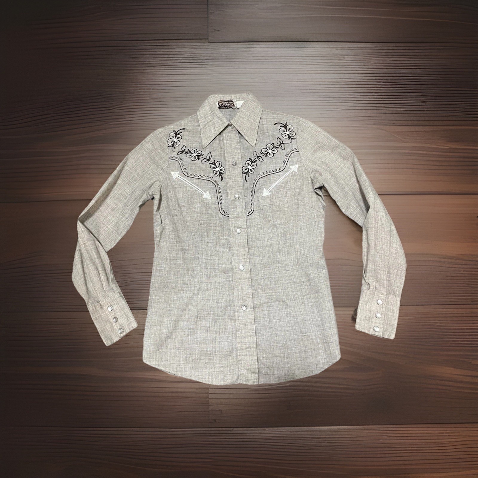 Vtg 70s H BAR C California Ranchwear Floral Pearl Snap Western Cowboy Rockabilly