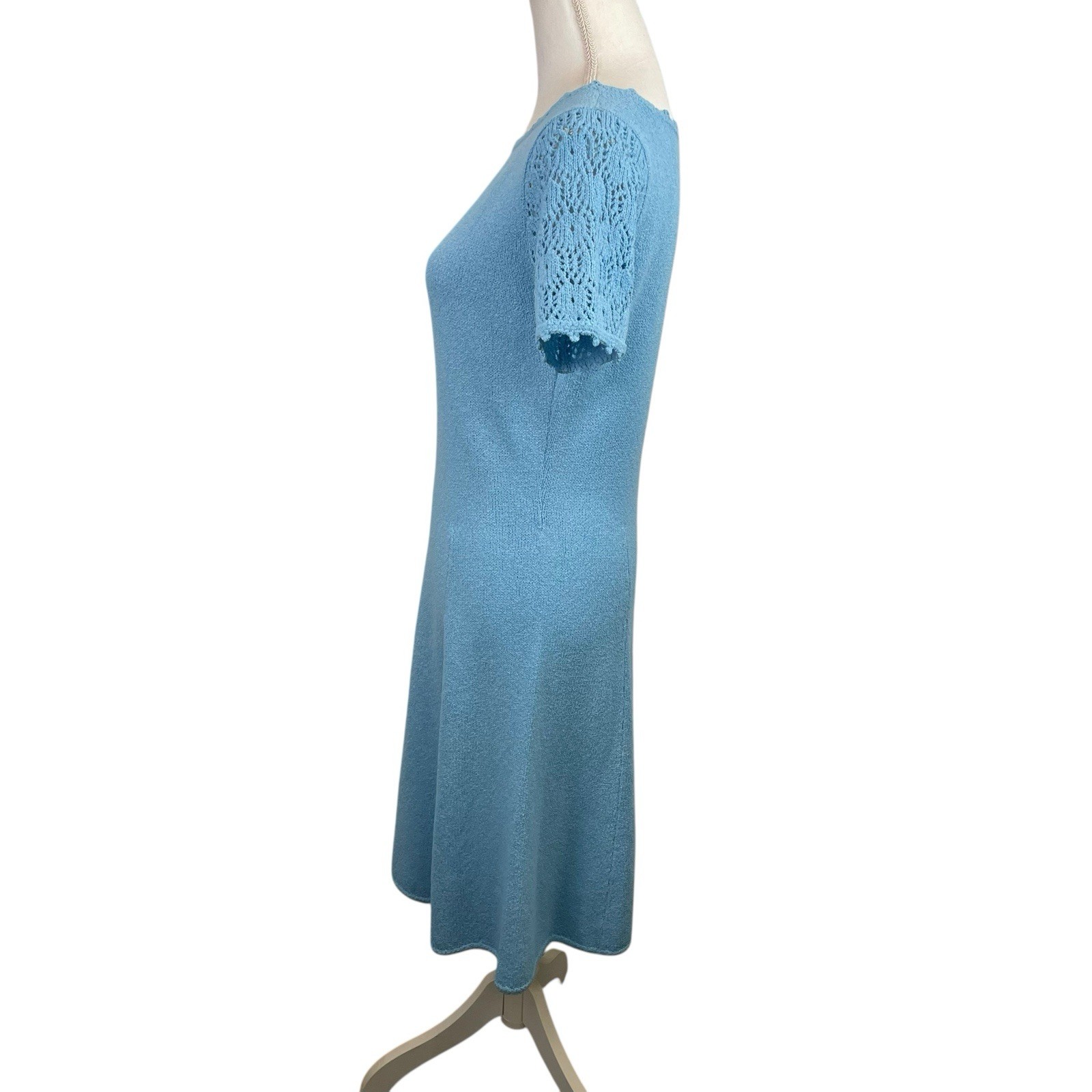 St. John Knits Vintage 1960’s Powder Blue Santana Knit Dress Film TV Hollywood