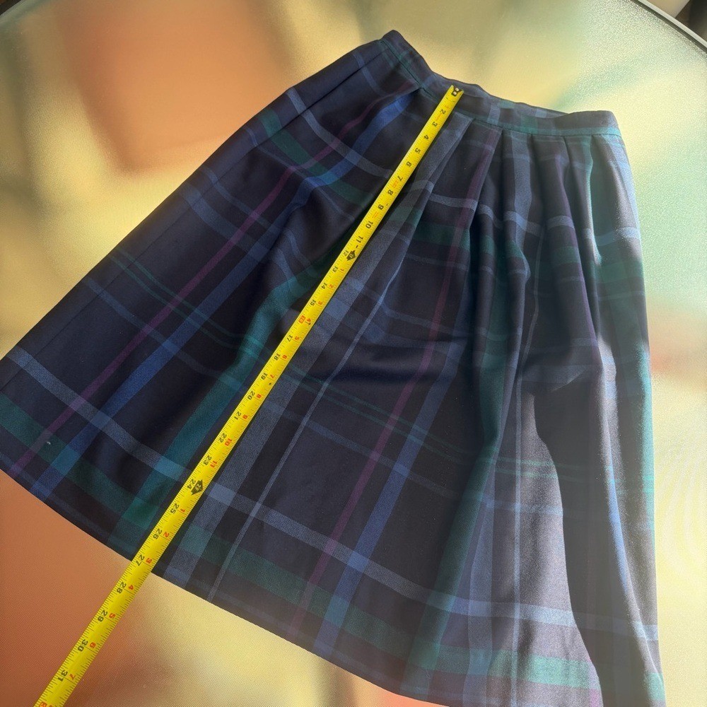 Vintage Lombardi of Hartford Plaid Pencil Skirt Pockets Wiggle Blue Academia L