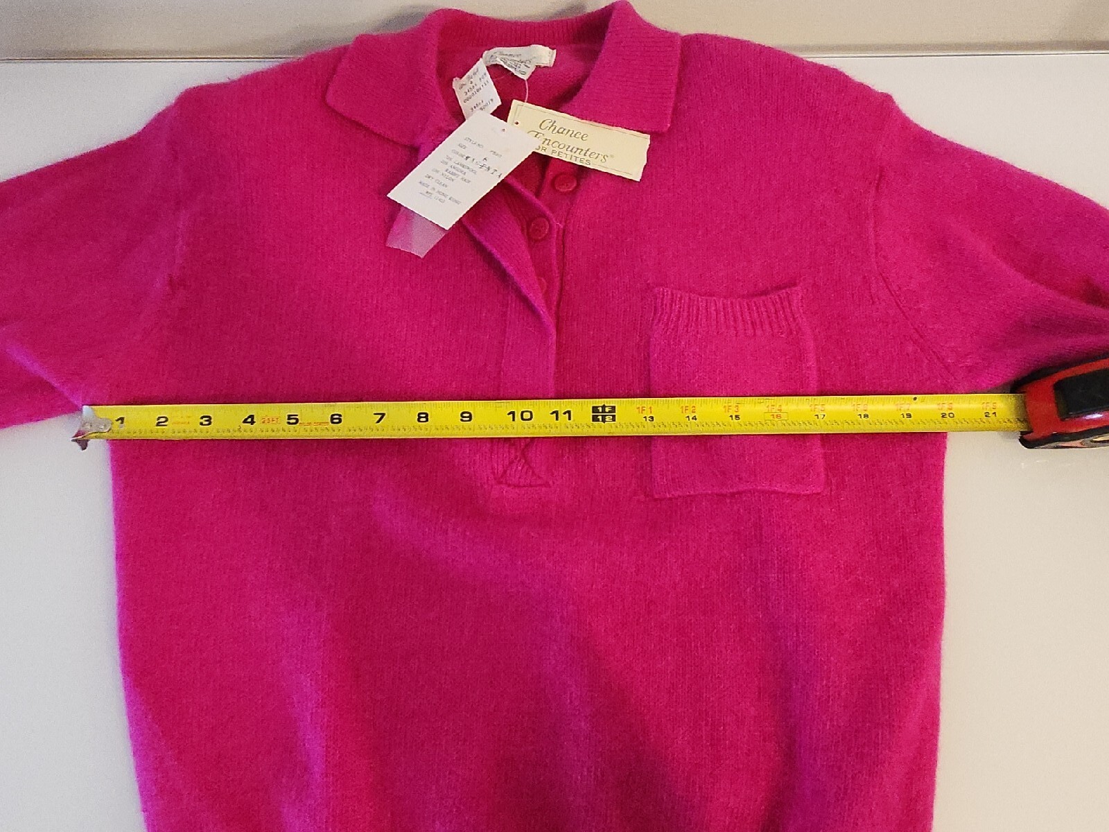 NWT VTG Chance Encounters Sweater Small Pink Angora Rabbit Lambs Wool READ DESC