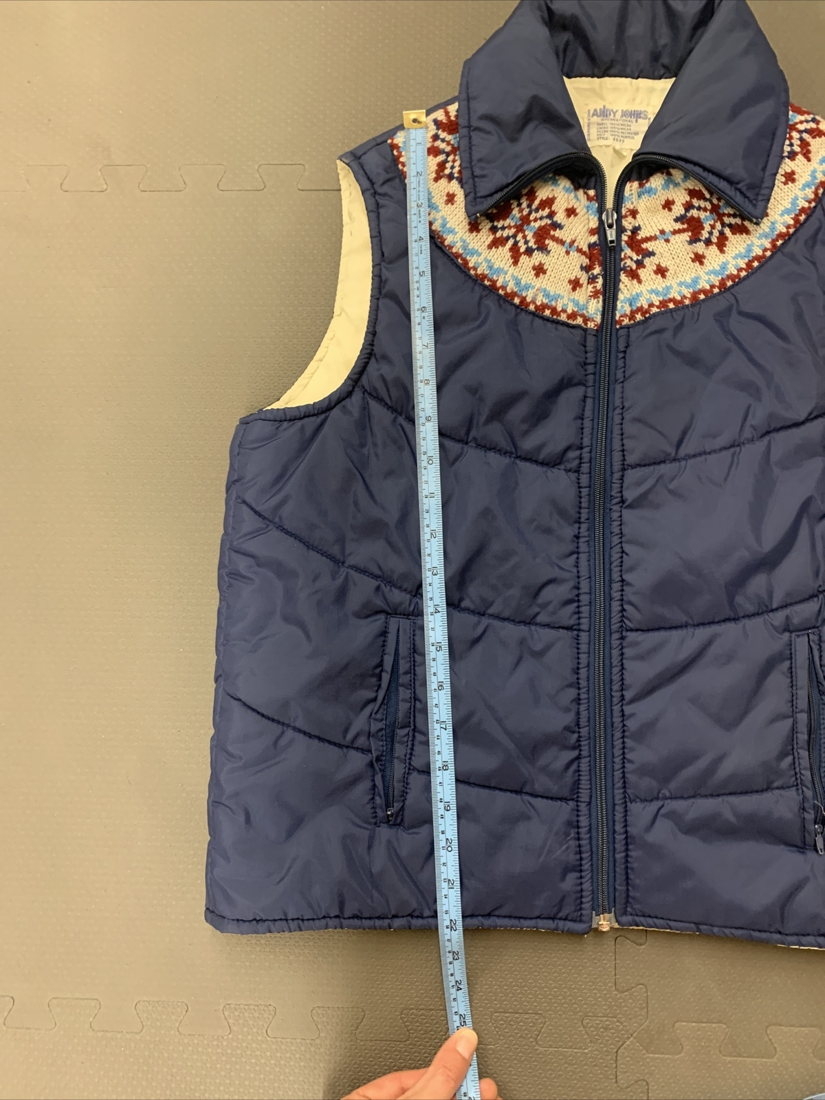 Vintage Andy Johns International Women’s Winter Vest Ski Size Medium Navy FS