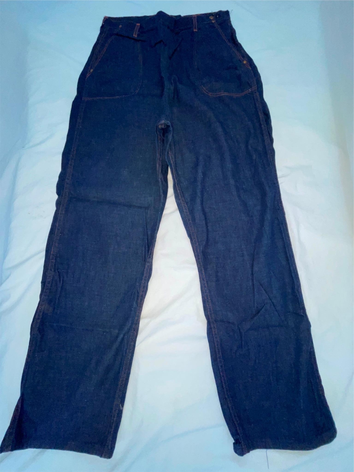 VTG 50S NEW WOMENS 30 X 30 JEANIES SANFORIZED DARK DENIM SIDE ZIP JEANS PANTS